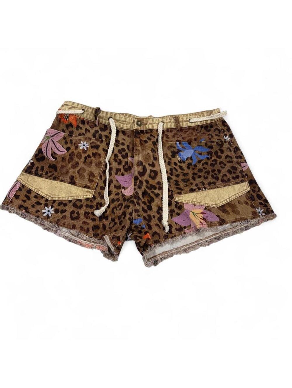 Women's Brown and Multi Shorts